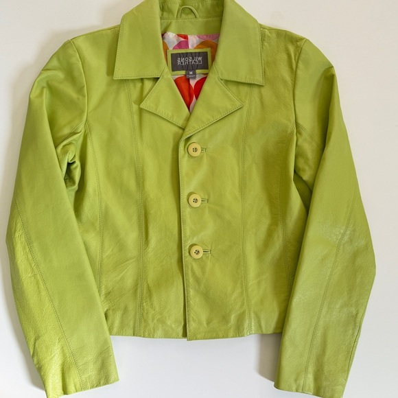 Vintage Wilson’s Lime Green Leather Jacket - Picture 5 of 5